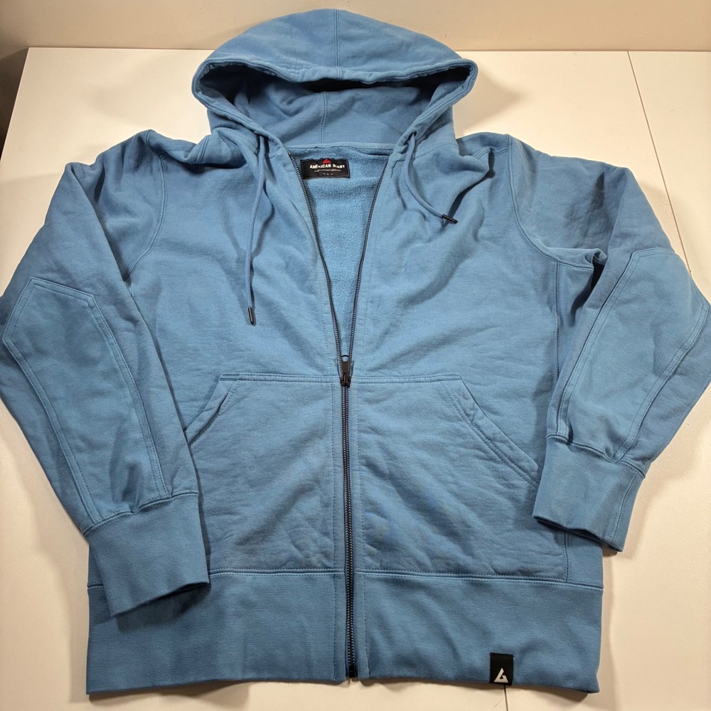 NEW American Giant Full Zip Hoodie Large Blue Cotton Fleece Made in USA